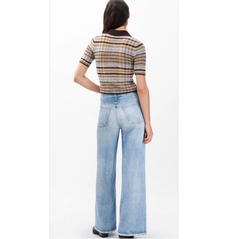 Rag & Bone Miramar Sofie Wide Leg Pants Cotton Terry Sweatpant Jean Rally 28 - Picture 2 of 11